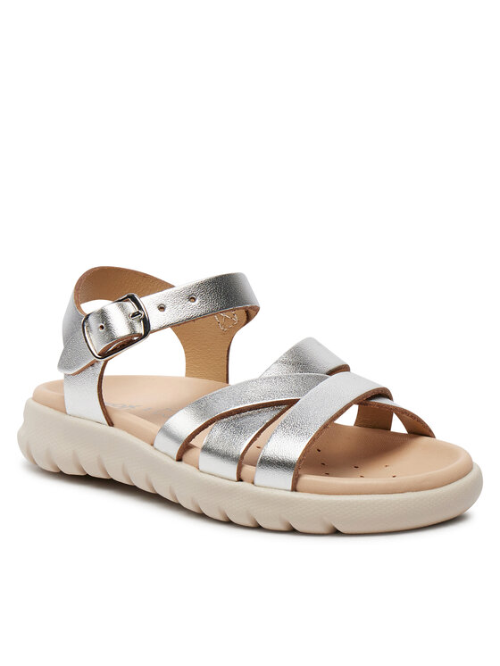 Geox Basutės Geox J Sandal Soleima Gir J45GSA 000CF C1007 M Sidabrinė