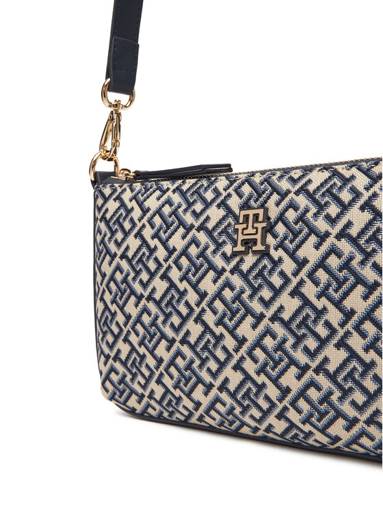 Tommy Hilfiger Torbica Tommy Hilfiger Th Jacquard Shoulder Pouch AW0AW17828 Tamnoplava