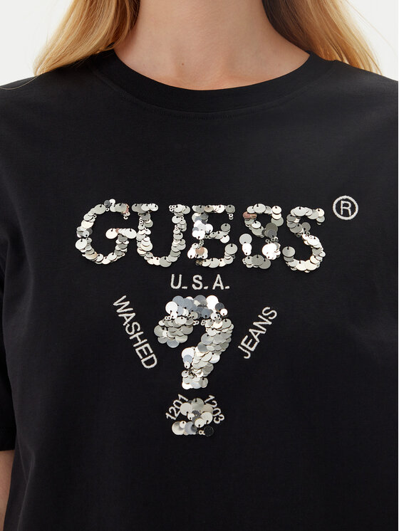 Guess Guess Футболка V4YI06 I3Z14 Чорний Relaxed Fit