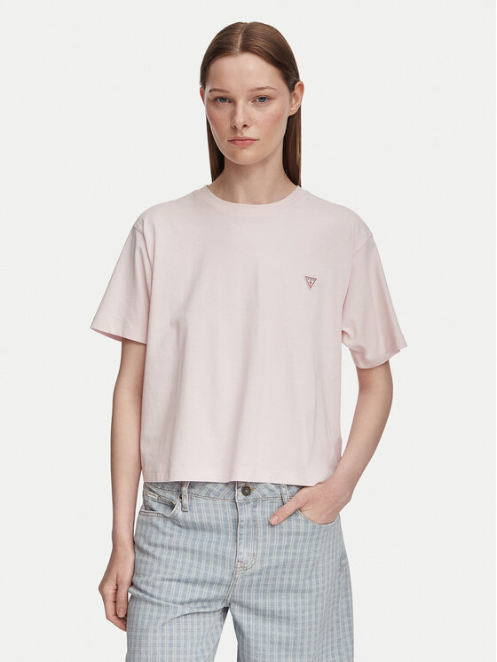 Guess Jeans Guess Jeans T-shirt W4YI05 K8HM0 Svijetlo roza Boxy Fit