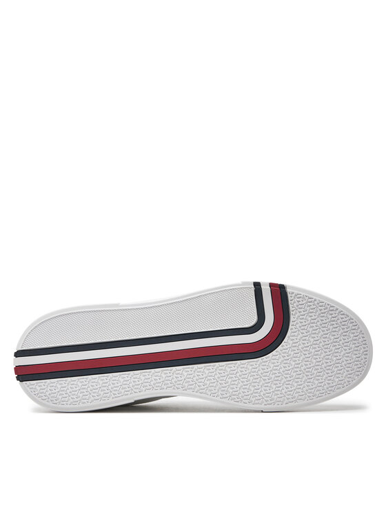 Tommy Hilfiger Laisvalaikio batai Tommy Hilfiger Modern Cup Knit Rwb FM0FM04942 Balta