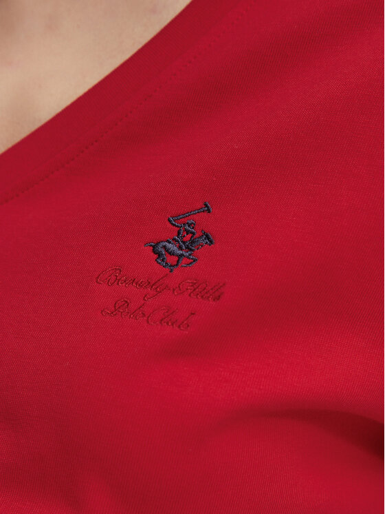 Beverly Hills Polo Club Beverly Hills Polo Club Camiseta P-SS26W-TS516518 Rojo Regular Fit