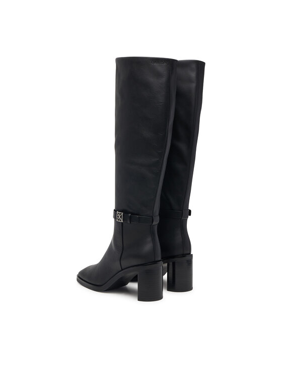 Calvin Klein Botas altas Calvin Klein Block Heel High Boot Lth Hdw HW0HW03178 Negro