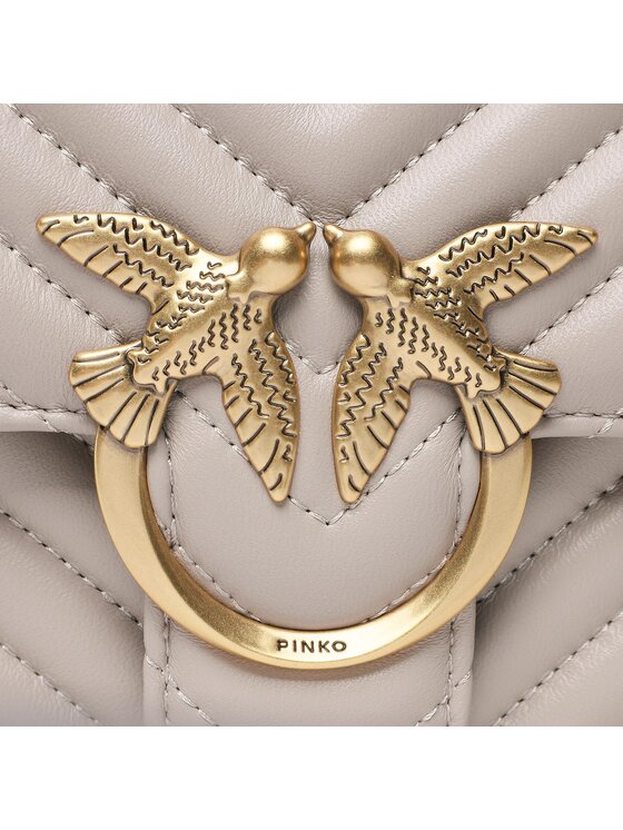 PINKO Soma Pinko Love One Top Handle Classic Ligh PE 23 PLTT 100066 A0GK Pelēks
