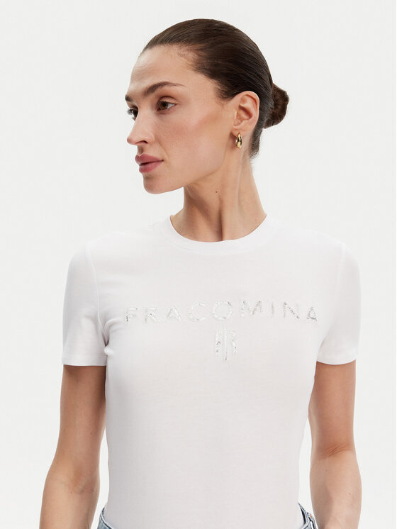 Fracomina Fracomina Футболка FP25ST3011J449N5 Білий Slim Fit