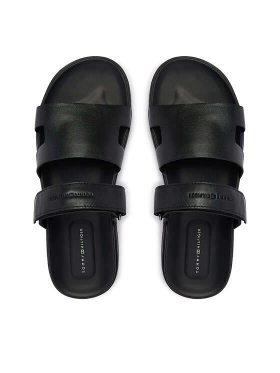 Tommy Hilfiger Papucs Tommy Hilfiger Adjustable Premium Lth Sandal FM0FM05773 Fekete