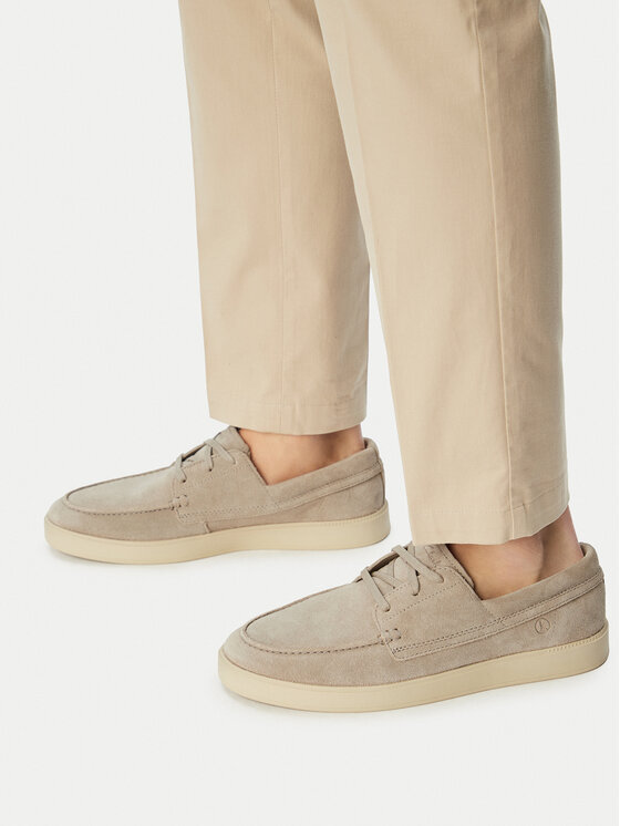 Clarks Туфлі Clarks Lockford Boat 26186610 Сірий