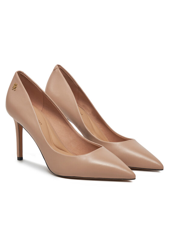 Tommy Hilfiger Pantofi cu toc subțire Tommy Hilfiger Essential Pointed Pump FW0FW07533 Bej