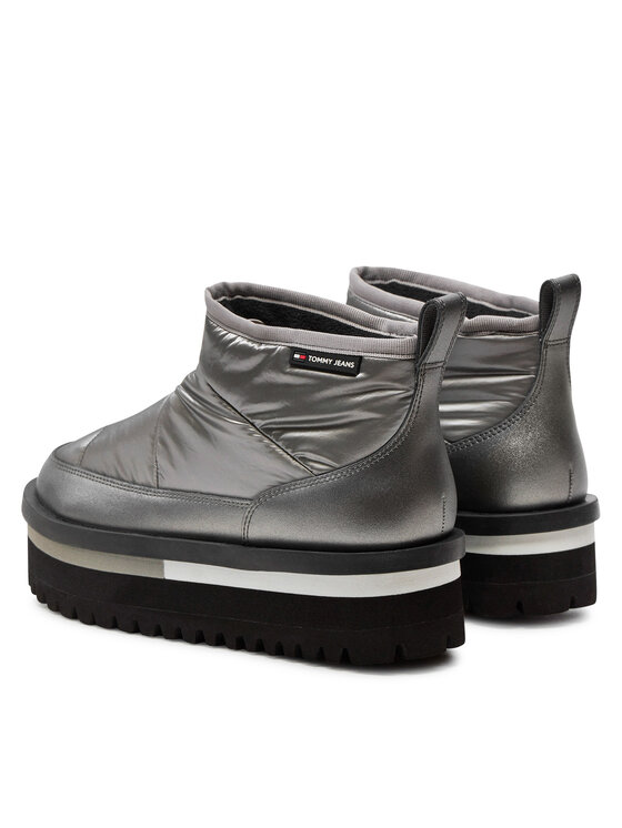 Tommy Jeans Śniegowce Tommy Jeans Tjw Nylon Flatform Boot Wl EN0EN02689 Srebrny
