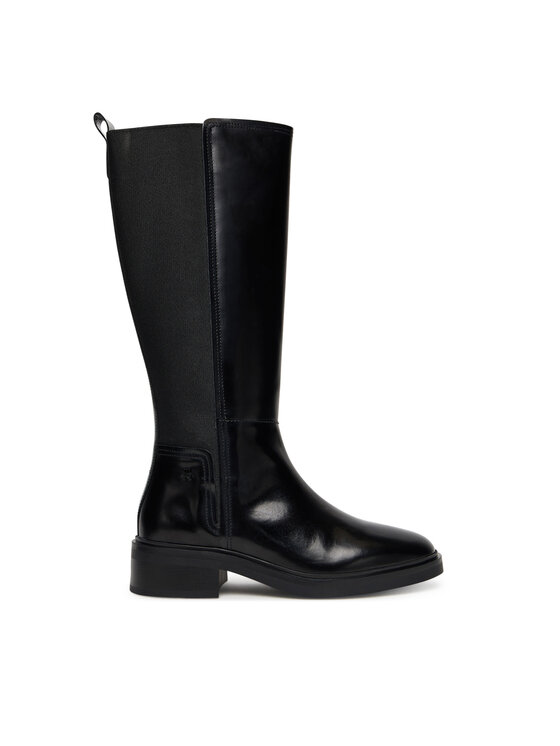 Tommy Hilfiger Ilgaauliai Tommy Hilfiger Th Minimal Abrasivato Long Boot FW0FW08979 Juoda