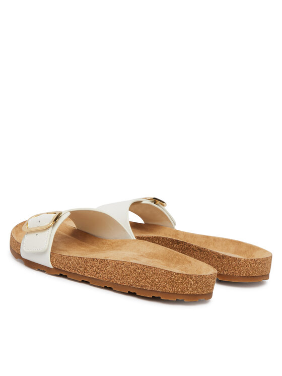 Tommy Hilfiger Чехли Tommy Hilfiger Cork Footbed Slip-On FW0FW09344 Бял