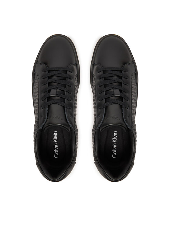 Calvin Klein Laisvalaikio batai Calvin Klein Chunky Cupsole Laceup Lth Aop YM0YM01383 Juoda