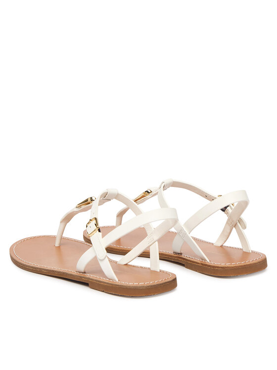 Tommy Hilfiger Sandale Tommy Hilfiger Leather Thong Sandal FW0FW09127 Bijela