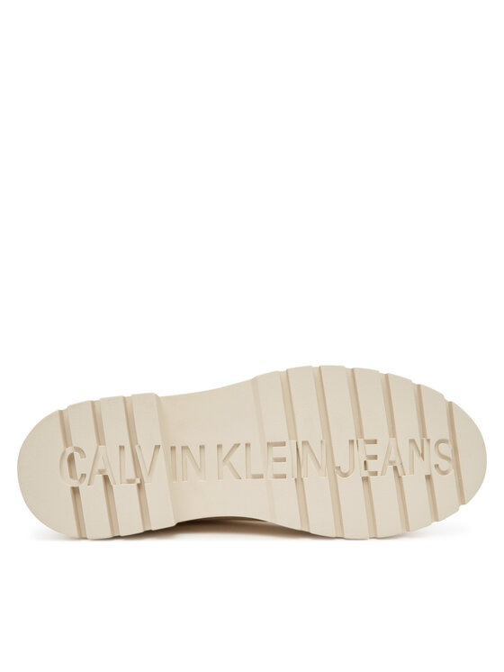 Calvin Klein Jeans Guminiai batai Calvin Klein Jeans Mid Rainboot Rubber YW0YW02004 Écru