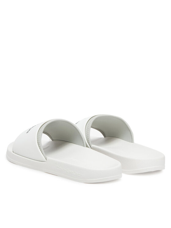 Calvin Klein Jeans Ciabatte Calvin Klein Jeans Slide Rubber Neoprene Monologo YM0YM00361 Bianco