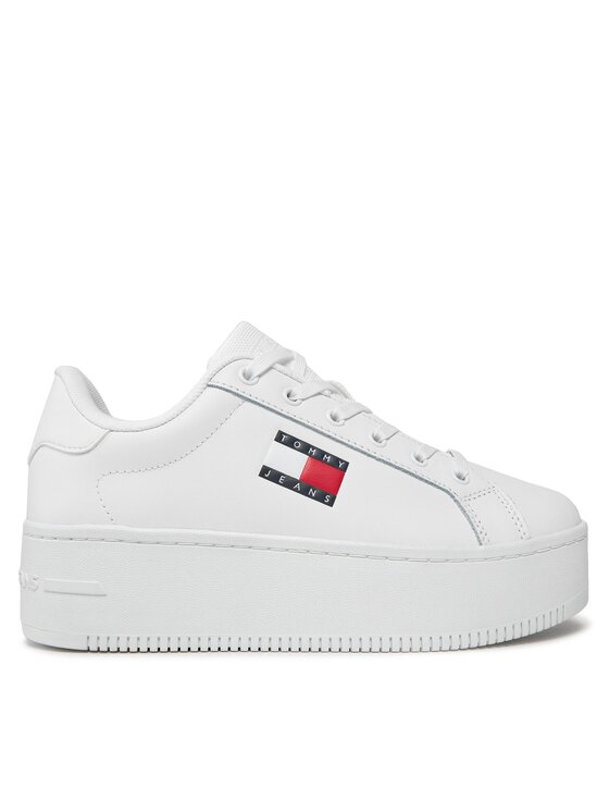 Sneakersy Tommy Jeans Tjw Flatform Ess EN0EN02518 Biela