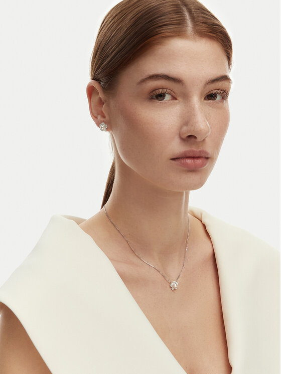 Swarovski Набір: ланцюжок і сережки Swarovski 5749180 Срібний
