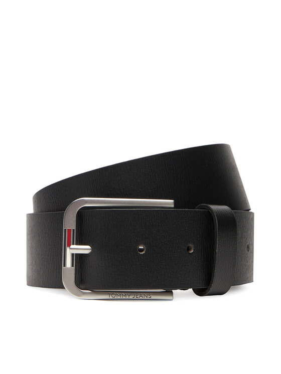 Tommy Jeans Pánský pásek Tommy Jeans Austin Distressed 4.0 AM0AM13690 Černá