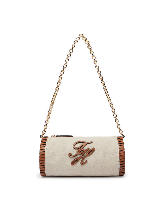 Tommy Hilfiger Torbica Tommy Hilfiger Th Elev Summ Chain Bag Canvas AW0AW18635 Bež