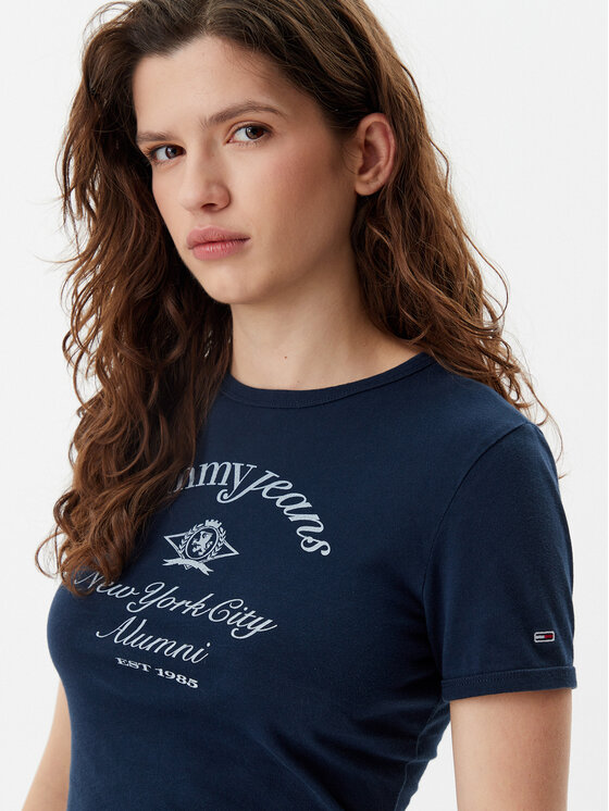 Tommy Jeans Tommy Jeans T-shirt Nyc Ringer DW0DW20323 Blu scuro Slim Fit