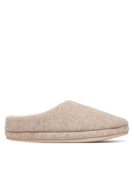 Tommy Hilfiger Kapcie Tommy Hilfiger Th House Shoe Flannel FW0FW09699 Beżowy