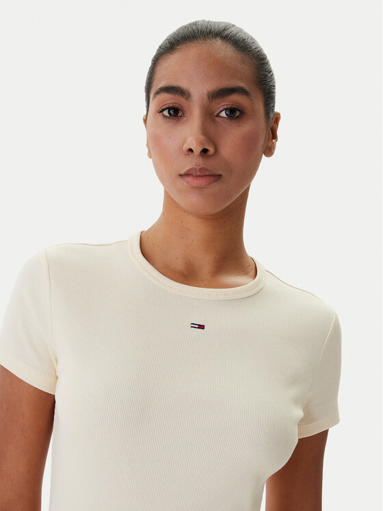 Tommy Jeans Tommy Jeans Camiseta Essential DW0DW17383 Beis Slim Fit