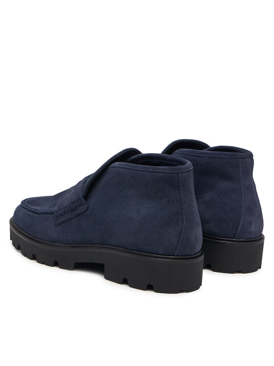 Tommy Hilfiger Polokozačky Tommy Hilfiger Th Enamel Charm Loafer Boot FW0FW09680 Tmavomodrá