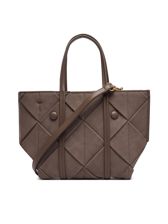 Calvin Klein Geantă Calvin Klein Woven Sueded Mini Tote Crossbody LV04F3696G Maro