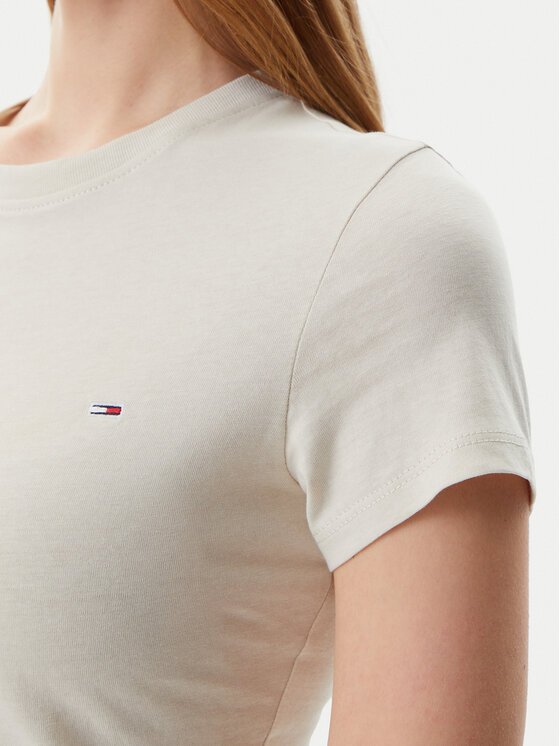 Tommy Jeans Tommy Jeans Camiseta DW0DW20459 Beis Slim Fit