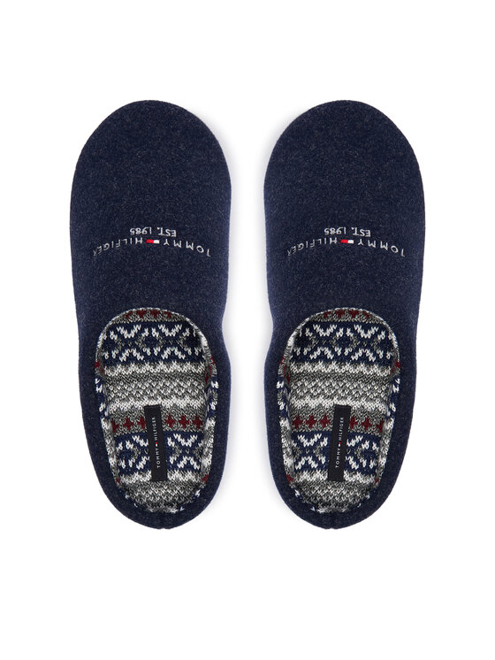 Tommy Hilfiger Čības Tommy Hilfiger Felt House Shoe FM0FM06017 Tumši zils