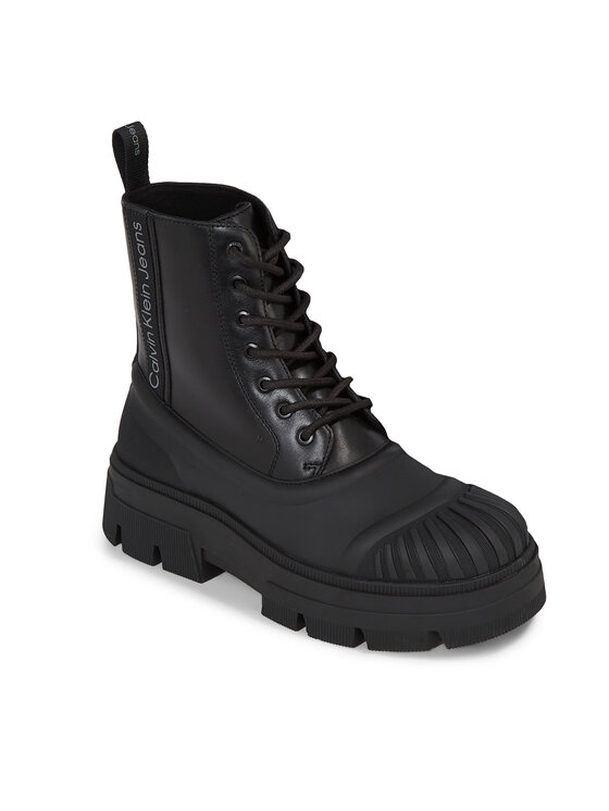 Calvin Klein Jeans Ghete Calvin Klein Jeans Chunky Combat Lace Up Boot YM0YM00814 Negru