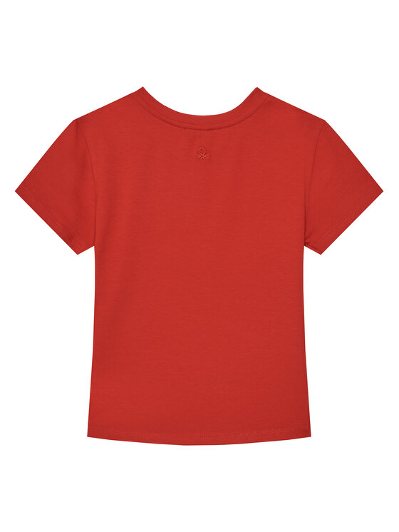 United Colors Of Benetton United Colors Of Benetton Camiseta 3P4ZC10O0 Rojo Slim Fit