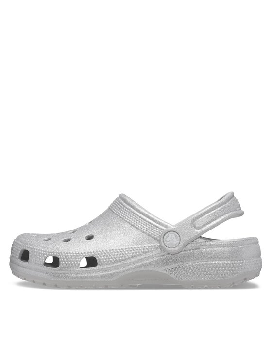 Crocs Šlepetės Crocs Classic Glitter Clog 205942 Sidabrinė