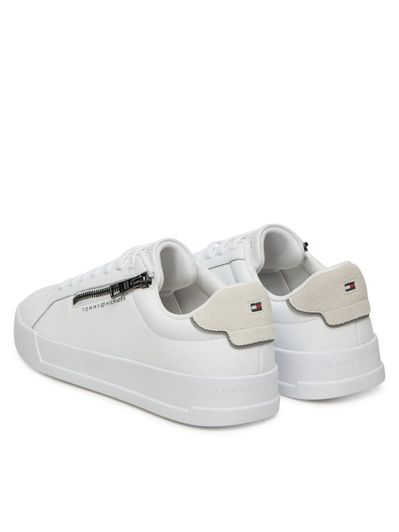 Tommy Hilfiger Laisvalaikio batai Tommy Hilfiger Th Court Zip FM0FM05730 Balta