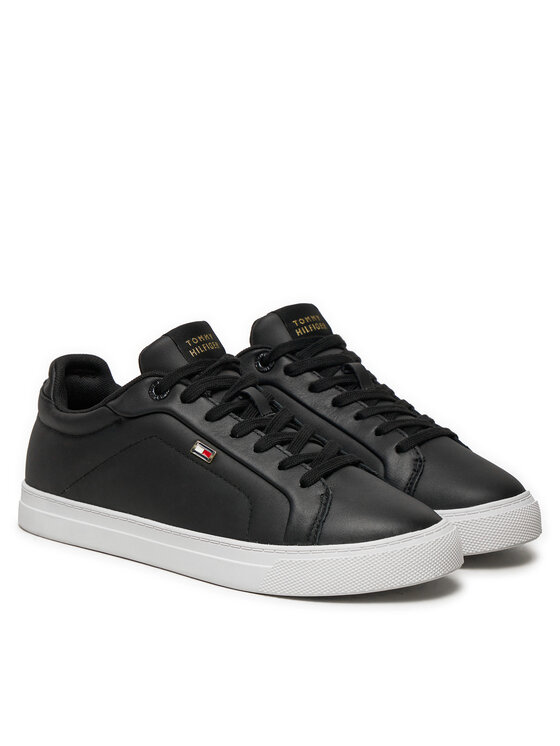 Tommy Hilfiger Sneakersy Tommy Hilfiger Icon Court Sneaker Flag FW0FW08327 Černá