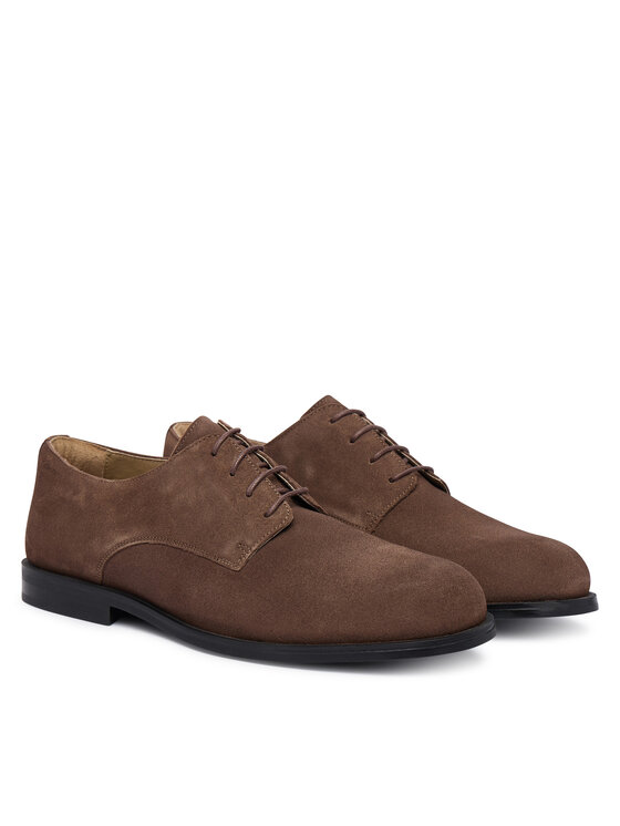 Calvin Klein Pusbačiai Calvin Klein Ess Rubber Derby Su HM0HM02269 Tamsiai ruda