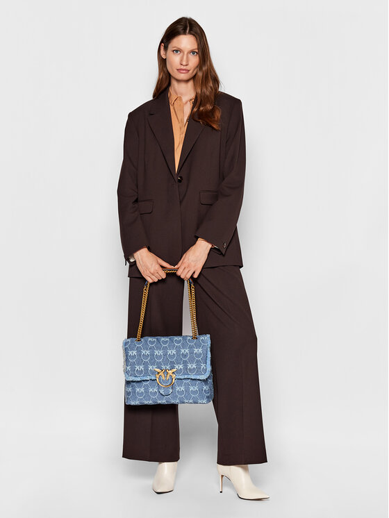 PINKO Táska Pinko Love Bag Puff Denim Logo Cl PE 22 PLTT 1P22LT Y7WZ Kék