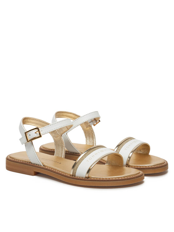 Tommy Hilfiger Sandały Tommy Hilfiger Sandal T4A2-33944-1281 S Biały