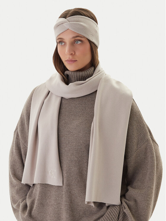 Calvin Klein Зимен шал Calvin Klein Fine LV04D8021G Бежов