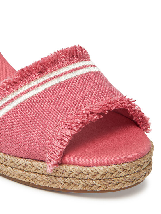 Tommy Hilfiger Espadrile Tommy Hilfiger Fringe Canvas Medium Wedge FW0FW08879 Roza