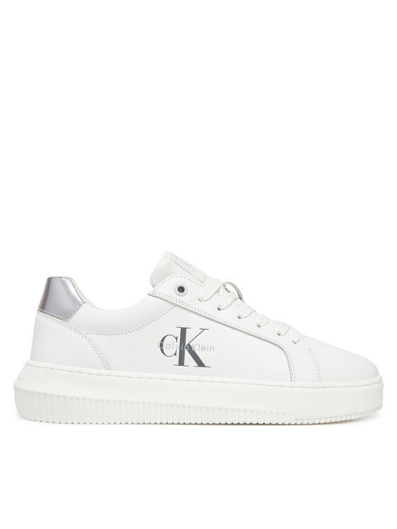 Calvin Klein Jeans Laisvalaikio batai Calvin Klein Jeans Chunky Cupsole Lth Silver YW0YW01876 Balta