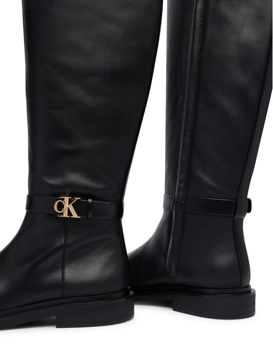 Calvin Klein Stiefel Calvin Klein Square High Boot Lth Mg Hdw HW0HW03187 Schwarz