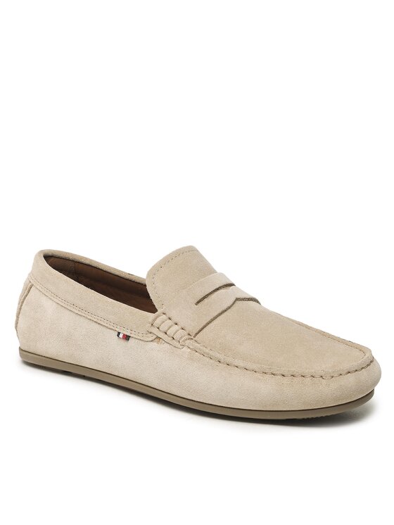 Tommy Hilfiger Mokasíny Tommy Hilfiger Casual Hilfiger Suede Driver FM0FM04271 Béžová