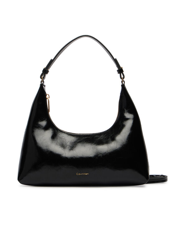 Calvin Klein Kabelka Calvin Klein Foil Logo Glossy LV04F3737G Čierna