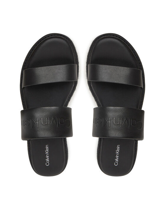 Calvin Klein Espadryle Calvin Klein Flatform Wedge Slide - He HW0HW02374 Czarny