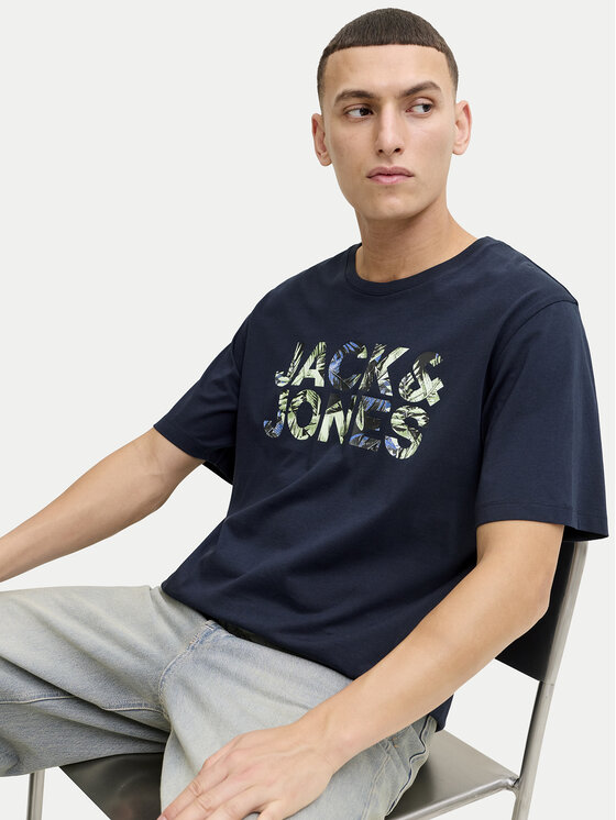 Jack & Jones Jack & Jones Camiseta Ejeff Logo 12288536 Azul marino Regular Fit