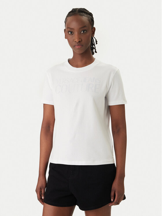 Versace Jeans Versace Jeans Camiseta 80HAHT09 Blanco Regular Fit