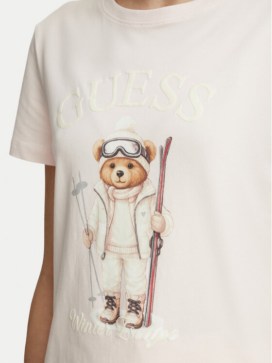 Guess Guess Camiseta V6BI19 K6749 Rosa claro Regular Fit