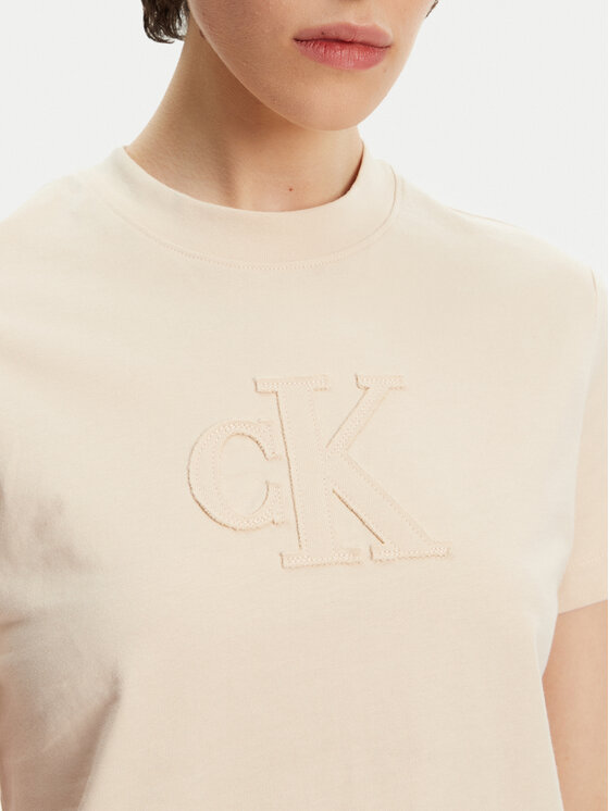 Calvin Klein Jeans Calvin Klein Jeans Marškinėliai J20J225256 Smėlio Regular Fit