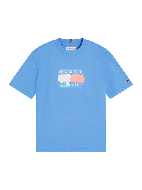Tommy Hilfiger Tommy Hilfiger Camiseta Graffiti KB0KB10546 Azul claro Relaxed Fit